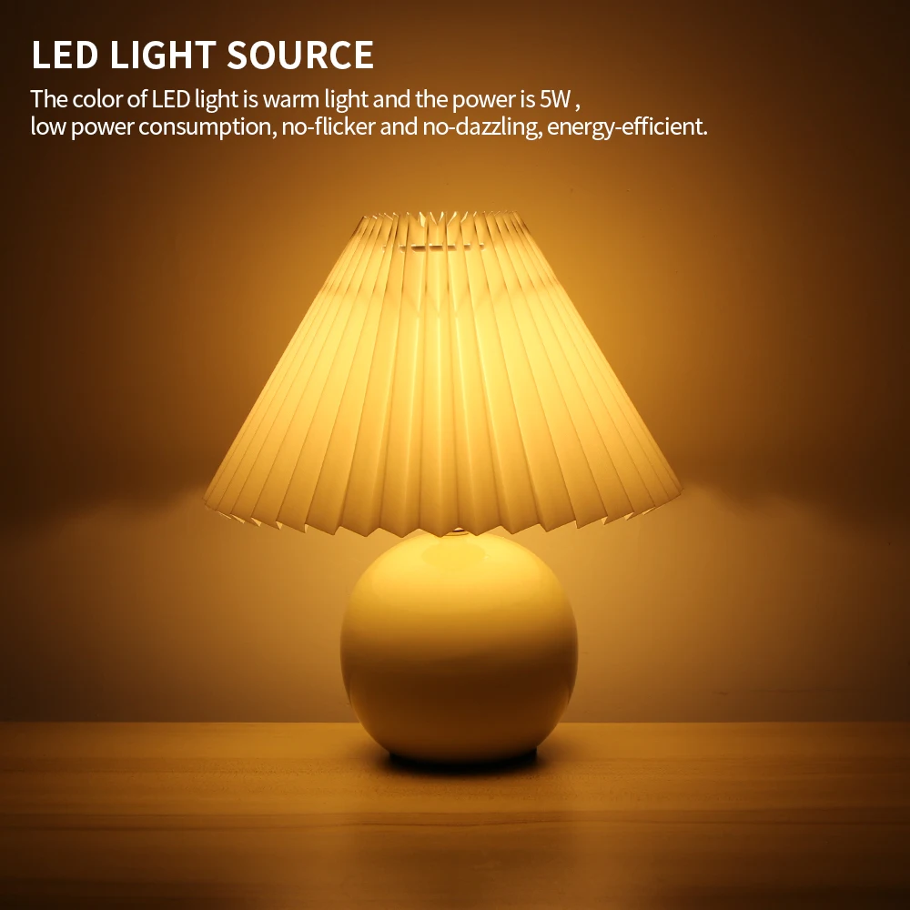 Новая Корейская плиссированная настольная лампа Ins для поделок Керамические