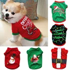 Рождественская хлопковая одежда для домашних животных, одежда для собак, жилет для маленьких и средних собак, рубашка, новогодний костюм для щенка, жилет для чихуахуа, рубашка для домашних животных