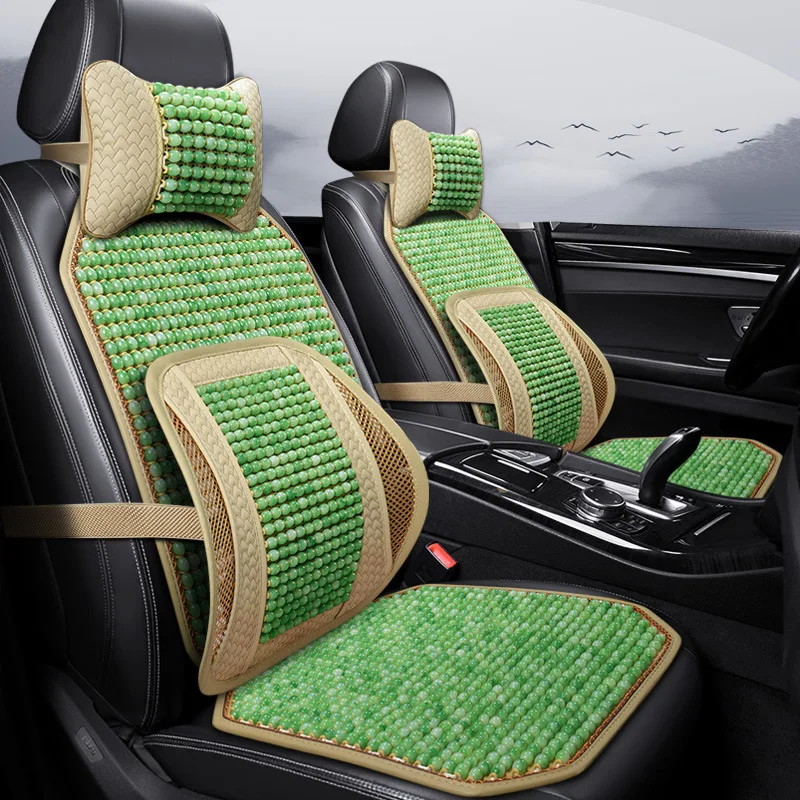 Resin Jade Beads Car Seat Cushion Breathable Massage Driving Cooling Pad Leaflet General Summer | Автомобили и мотоциклы