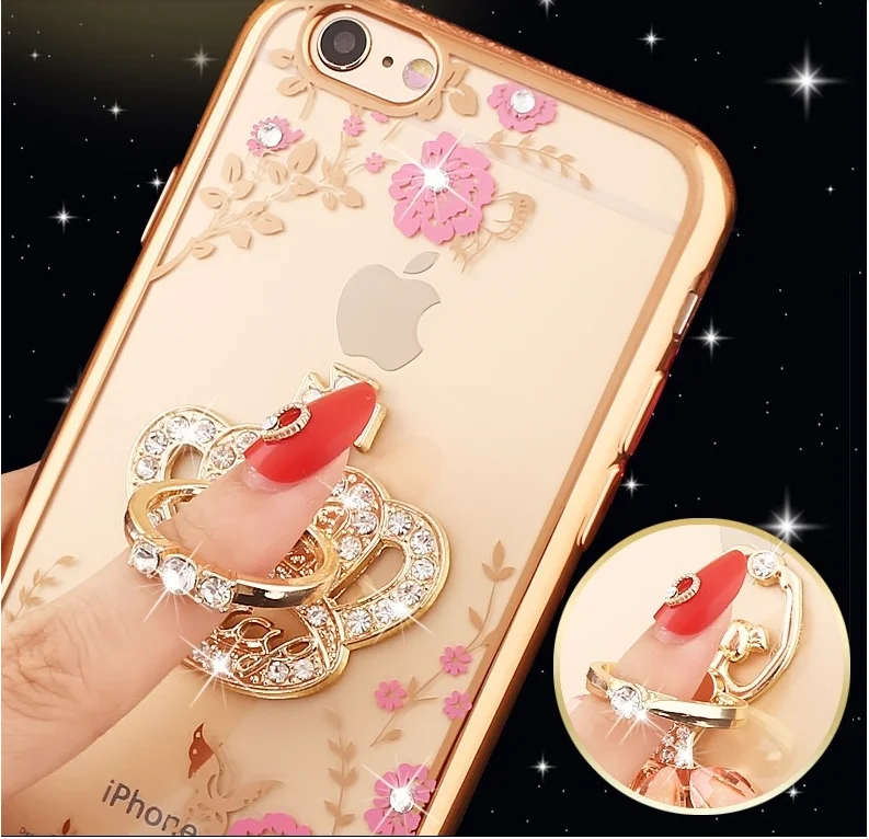 Bling Finger Ring Cat павлин из алмазов Блестящий держатель чехол для телефона Xiaomi 6 Plus 5X Play