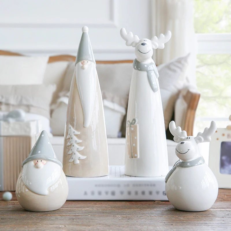 [Милый] скандинавский креативный Санта-Клаус с оленем керамические украшения для