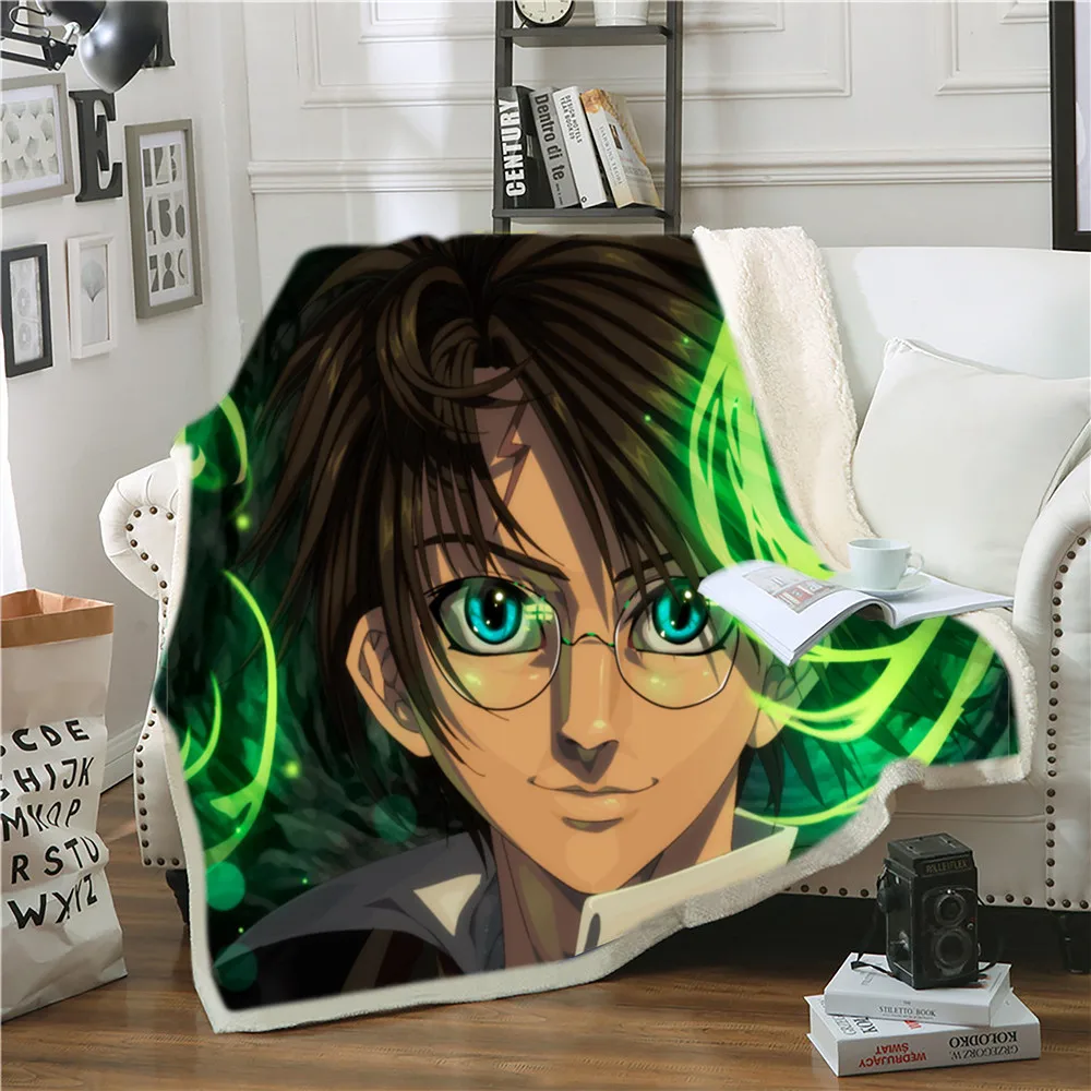 

Handsome Cartoon Magic School Blanket Flannel Microfiber Wool Bedspread Sherpa Dormitory Blanket Sofa Soft Wool Blanket