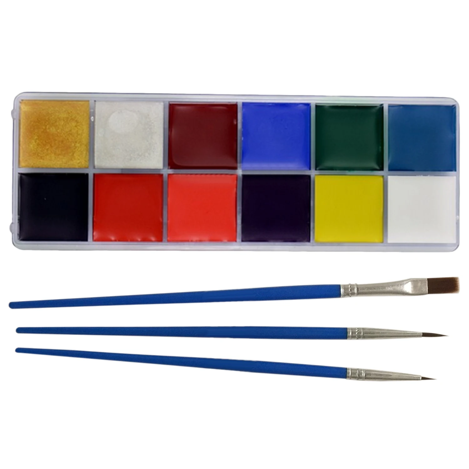 Набор для рисования лица 12 цветов с кисточкой ручка детей и взрослых