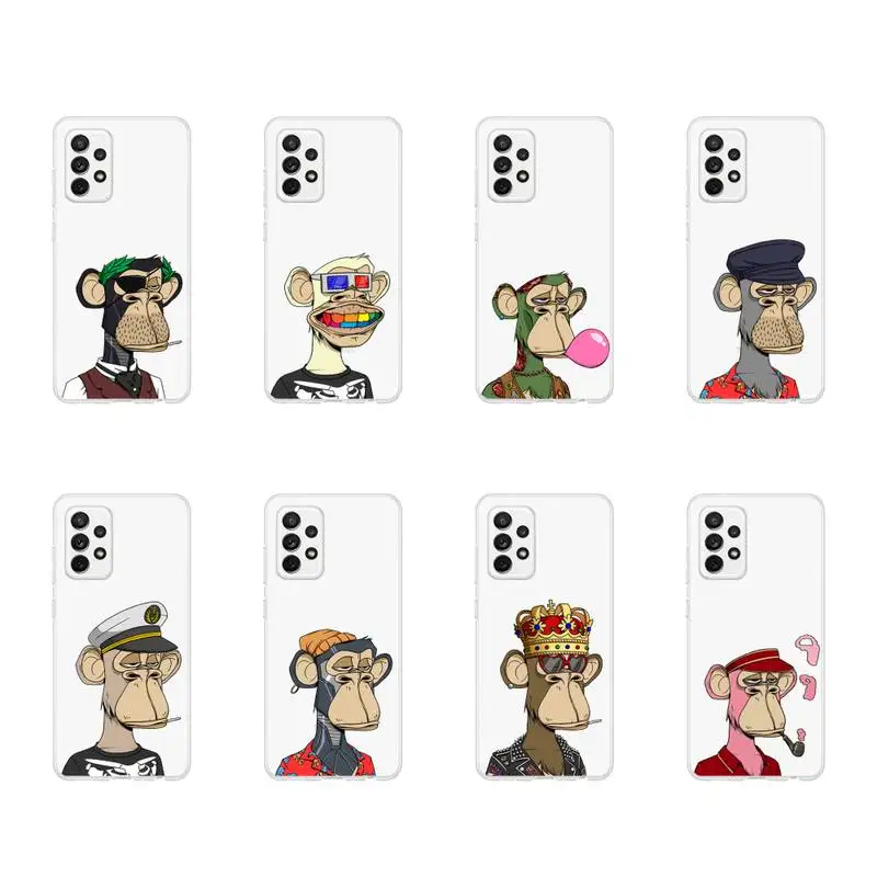 

Boring Monkey Club cartoon Phone Case Transparent For Samsung Galaxy A S Note 9 10 51 50 71 70 80 20 21 30s ultra plus