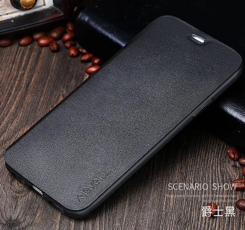 Black Ультратонкий чехол для Apple iPhone 11 Pro Max X XS XR 10, кожаный чехол-книжка с откидной крышкой для iPhone 6 S 6 S 7 8 Plus, откидная крышка - Цвет: Black