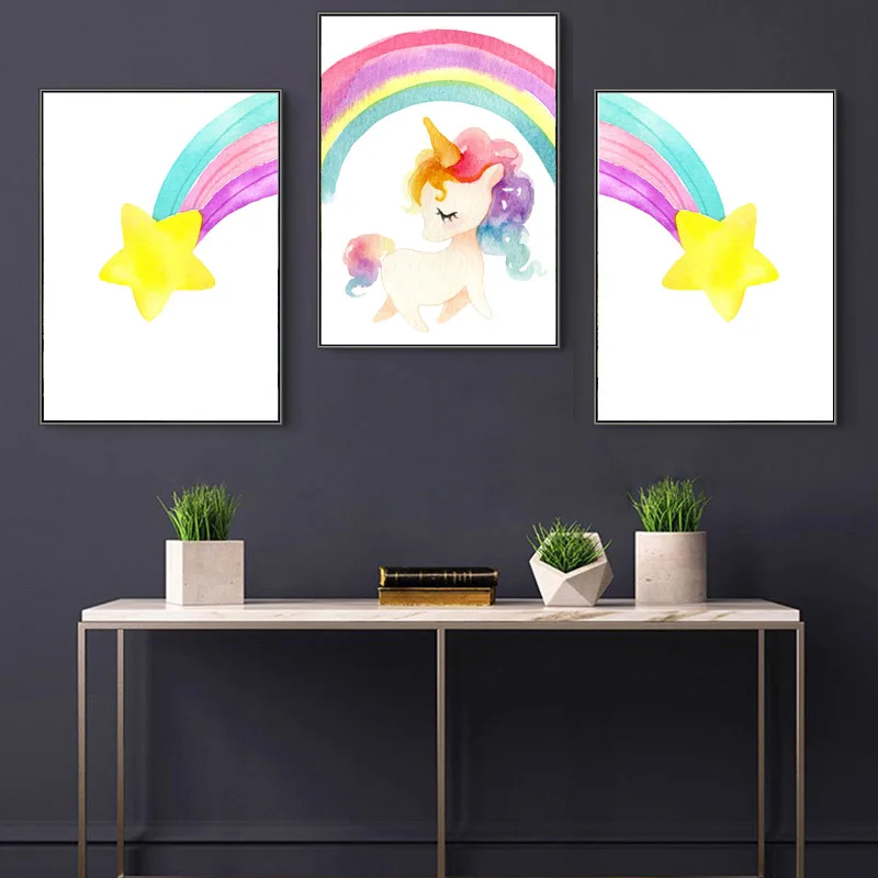 Алмазная 5D картина с мультяшным единорогом радужной звездой вышивка крестиком