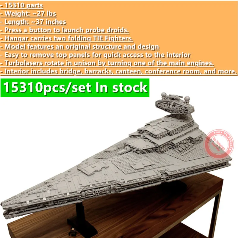 Новинка 15310 шт MOC 9018 имперский Звездный Разрушитель среднего размера ISD Полный