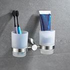 Стеклянная Бытовая зубная щетка для ванной комнаты, мыльница из матового стекла для ванной комнаты, отеля