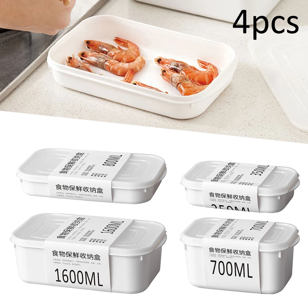 4 шт. холодильник Еда контейнеры для хранения с кухонные крышки