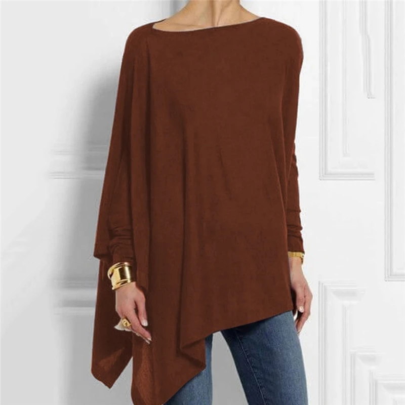 

Cotton Irregular Womens Tops And Blouses Casual O Neck Long Sleeve Top Female Tunic 2020 Autumn Plus Size Women Blusas Shirts