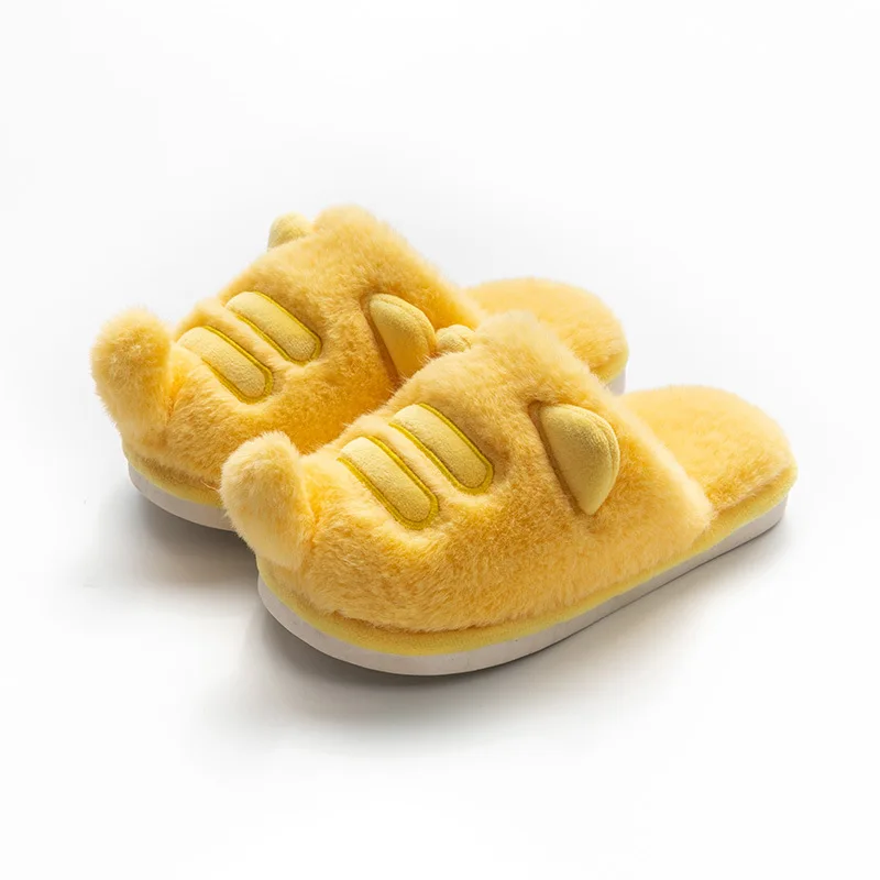 

Animel Designer House Couples Fur Slippers Winter Warm Plush Bedroom Ladies Flat Shoes Non-slip Indoor Women Furry Slipers