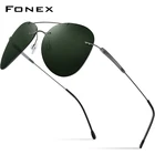 FONEX Титан сплав TR90 оправы солнцезащитных очков Для мужчин 2021 Новый сверхлегкий безвинтовое авиации Для женщин Для мужчин Поляризованные солнцезащитные очки для мужчин 851