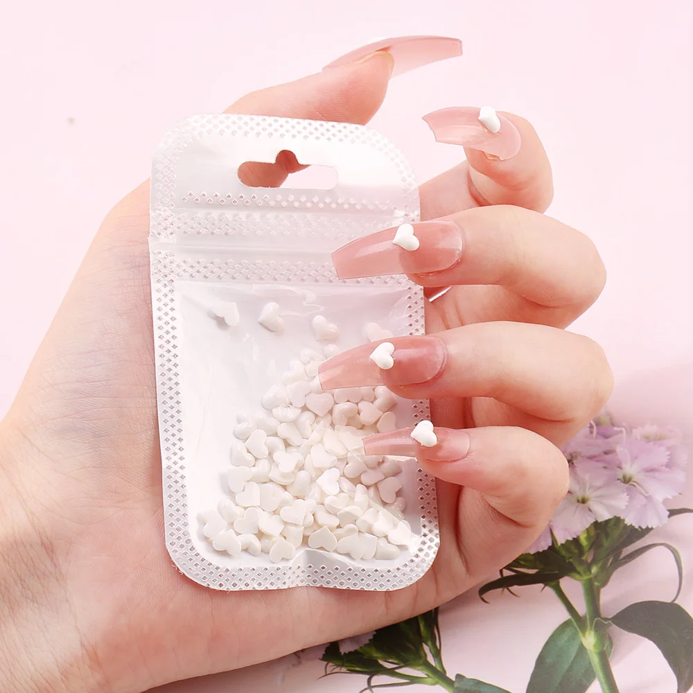 50 шт./упак. нейл-арта украшения градиент любящее сердце формы смола свежесть