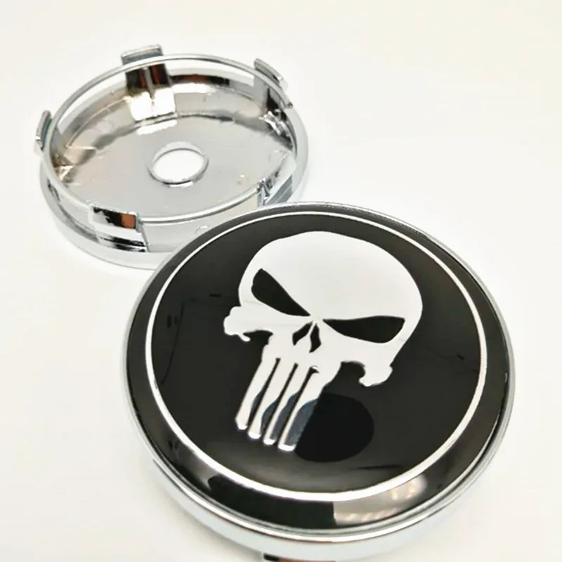 

4pcs 60mm Skull Punisher Car Wheel Center Hub Emblem Badge Cap Covers Auto Styling Accessories