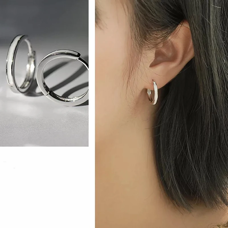 Серьги из стерлингового серебра 925 пробы модные черные и белые круглые Ушные