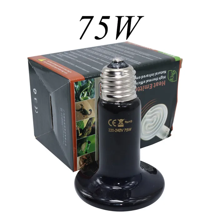 75W 4pcs 4 шт культивирование керамическая изоляционная лампа керамическая тепловая лампа несветящаяся тепло 25~ 100 Вт сохраняет тепло для ящерицы для черепах, змей - Цвет: 75W 4pcs