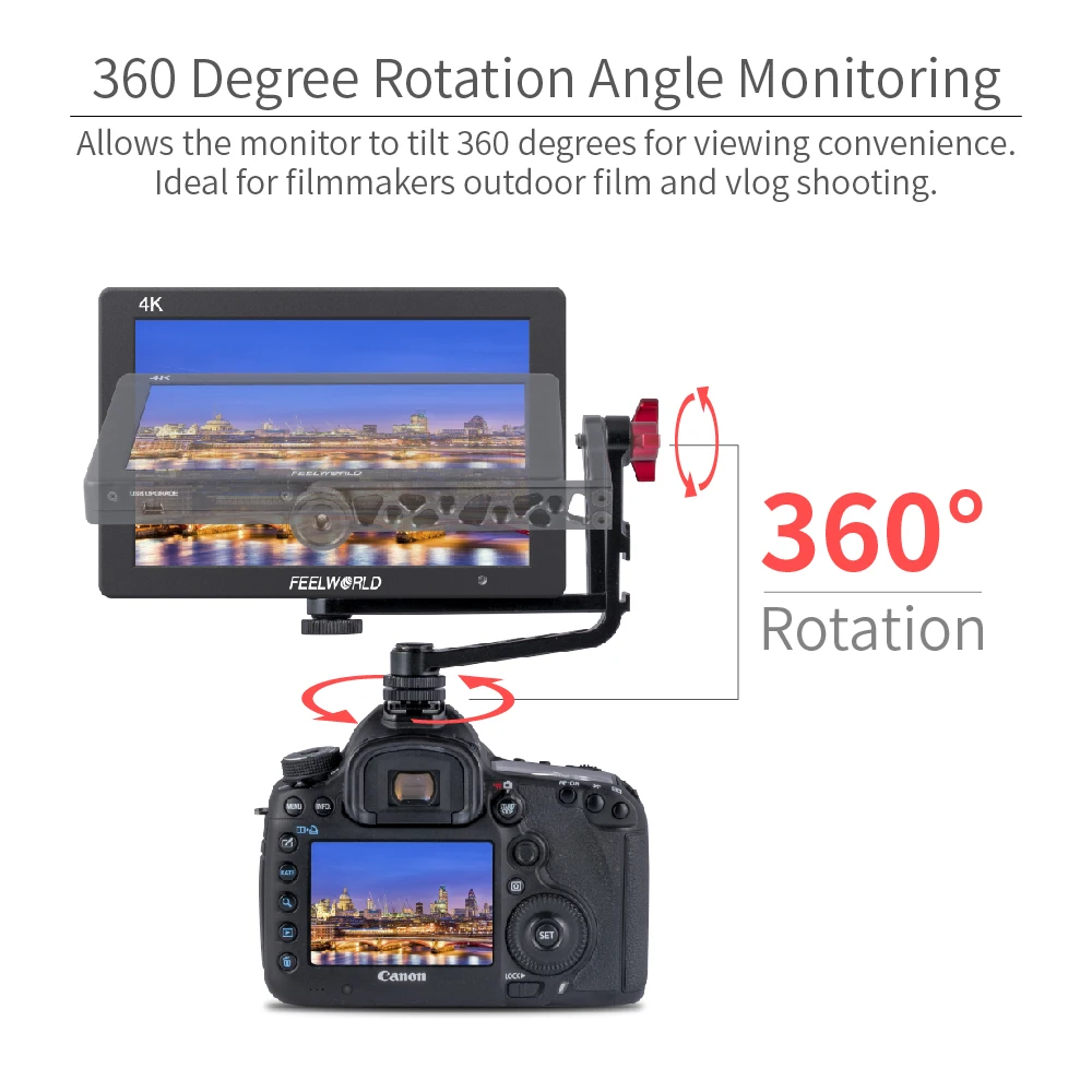 Feelworld двойной L наклона рычаг Алюминий для Feelworld FW279S F5 FW568 FW279 F570 T7 DSLR камера полевой монитор стабилизатор Gimbal