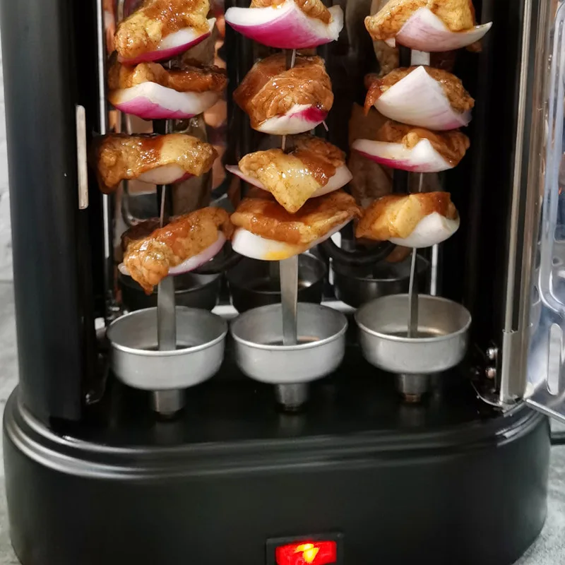 Electric BBQ Kebab Grill Machine Automatic Rotating Barbecue Smokeless Oven Rotisserie Roast Domestic Lamb Skewers Heating Stove