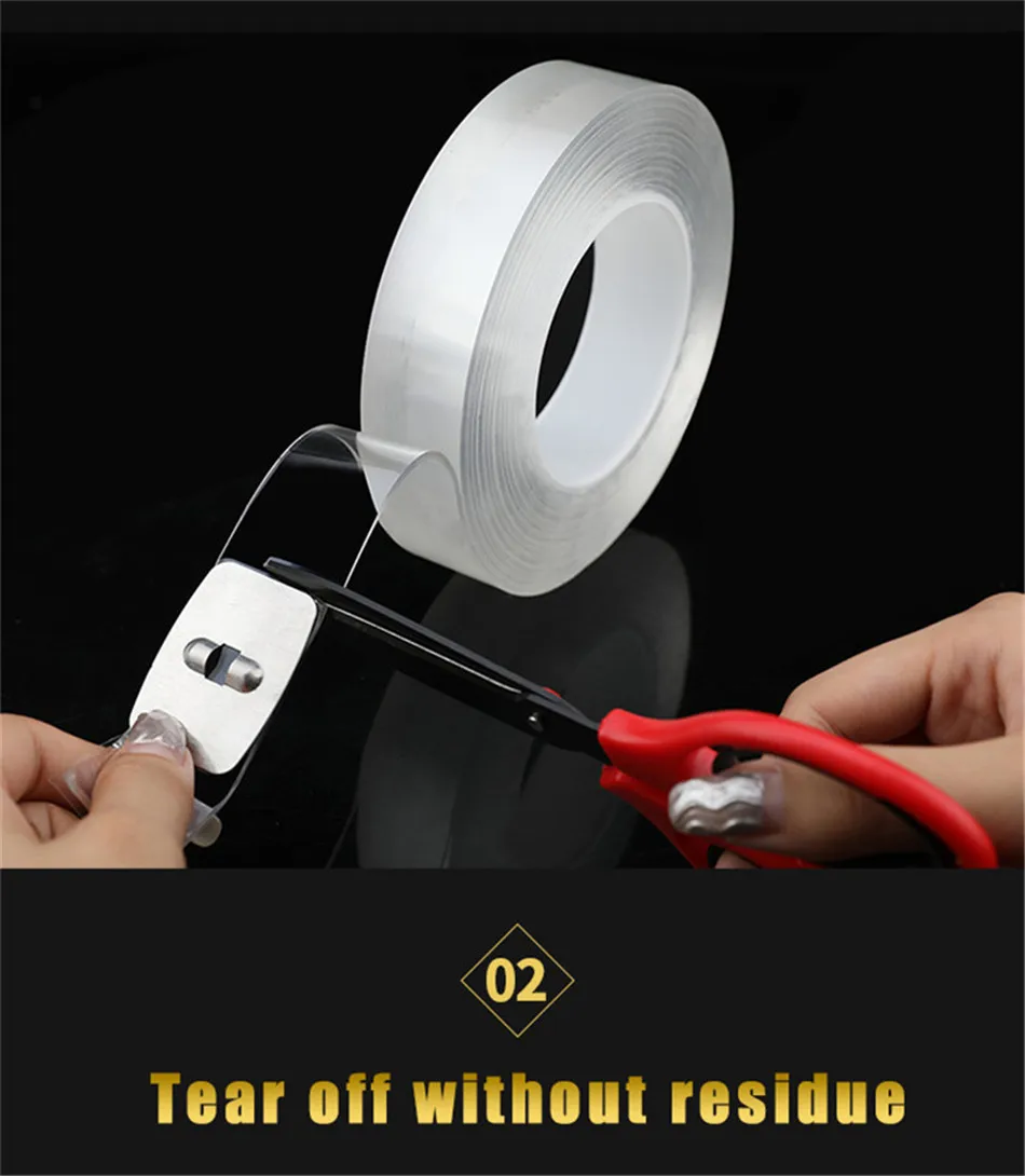 Multifunctional Nano Double-Sided Adhesive Tape Traceless Toothbrush Holder Reusable Tapes Supplies Holders Bathroom Accessories