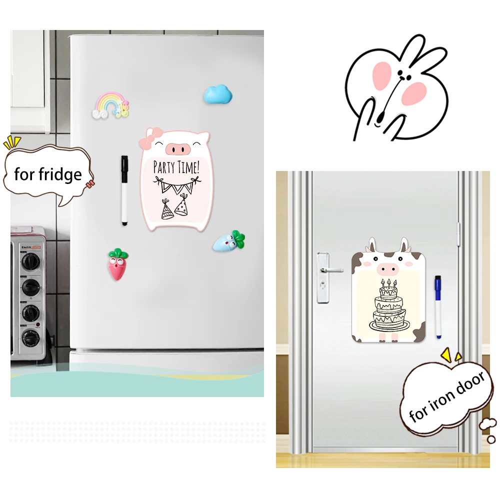 

A5 Size Magnetic Fridge Sticker With Erasable Pen Drawing Message Note Board Memo Menu Record For Home Kitchen Gift 2pcs/Lot