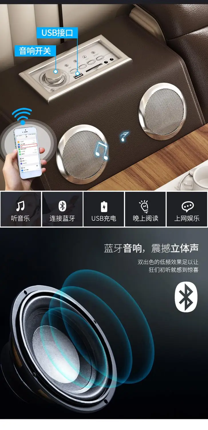 Кровать из натуральной кожи с массажем Двойная модель размер king/queen мебель для