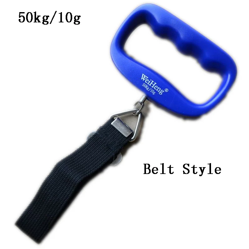 Blue Belt Style 1 шт. портативный мини цифровой Ручной 50 кг/10 г рыбы ручные весы с крючком электронное взвешивание Чемодан весы светодиодный Дисплей - Цвет: Blue Belt Style