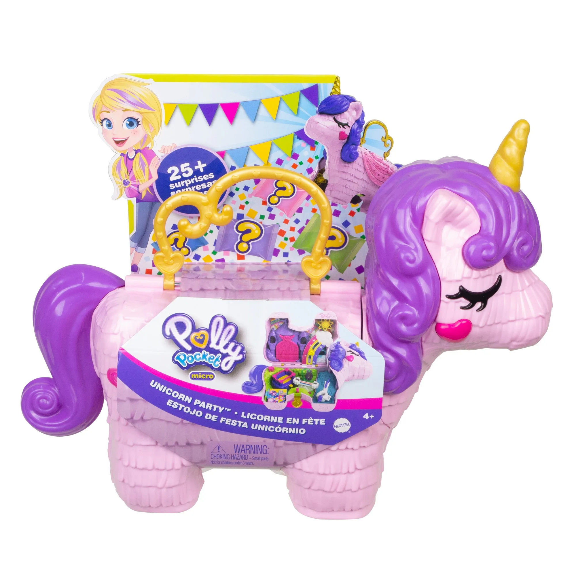 

Polly Pocket Unicorn Party Large Compact Polly & Lila Dolls & 25+ Surprises Fashion Dress Up Toy Gifts