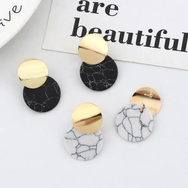 DoreenBeads модные серьги гвоздики для женщин ювелирные изделия золото белый круглый