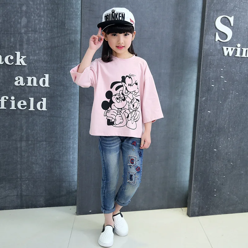 Детская одежда Disney Микки Маус подарок для девочек и мальчиков осенняя мультяшная