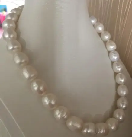 

elegant10-11mm south sea baroque white pearl necklace 18inch 14k