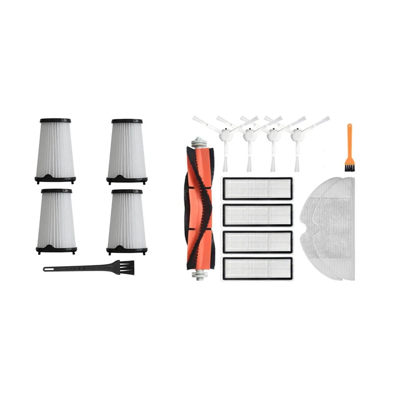 

Аксессуары для пылесоса, 2 комплекта: 1 набор фильтров Hepa и 1 набор HEPA, быстрая ткань, боковая щетка, основная щетка