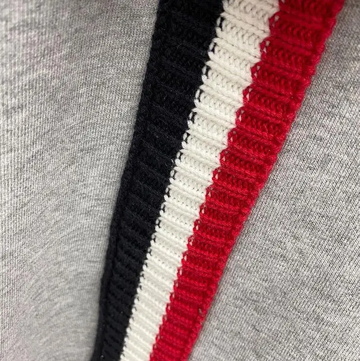 

2021 Fashion TB Thom Brand Sweatshirt Women Loose Hooded Pullover Clothing Patchwork Striped Thick Winter Casual Coat Oversizw