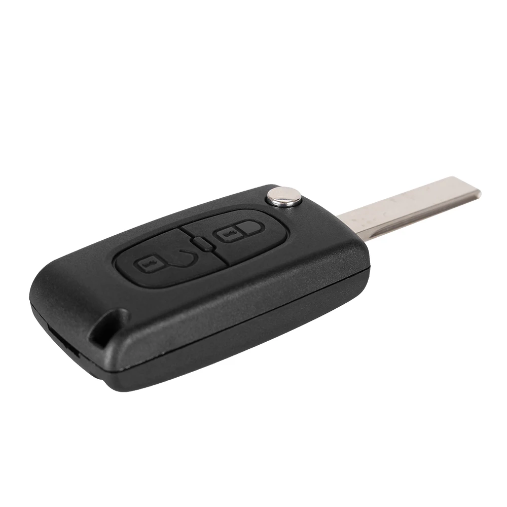 Ключ KEYYOU Складной автомобильный 2 кнопки для PEUGEOT 407 408 307 308 107 207 433 МГц чип ID46 с HU83