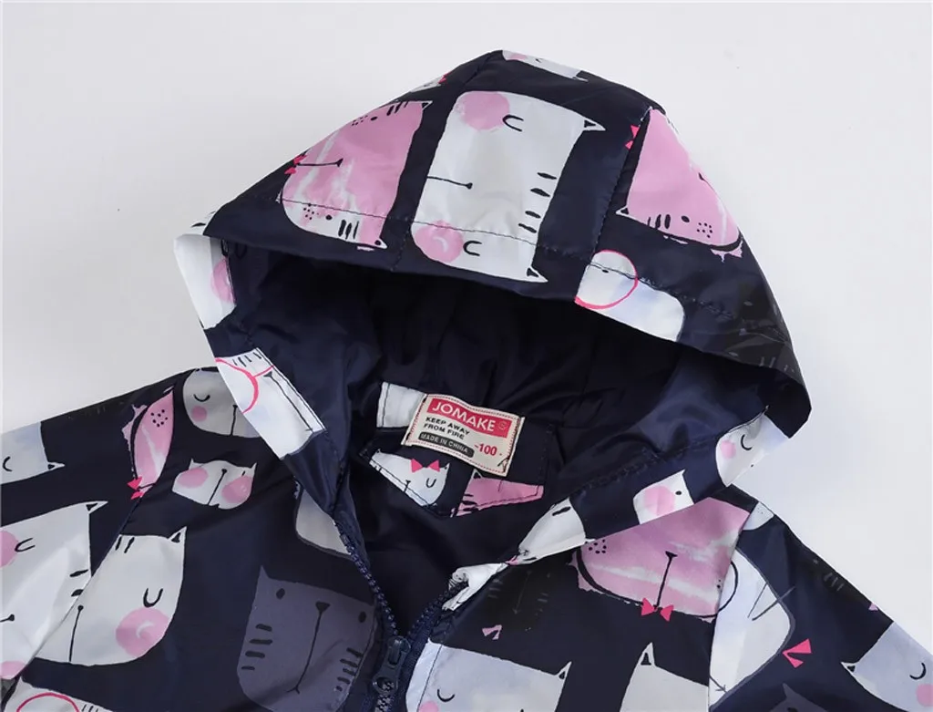 Детская одежда с мультяшным котом и машинкой куртки для мальчиков девочек