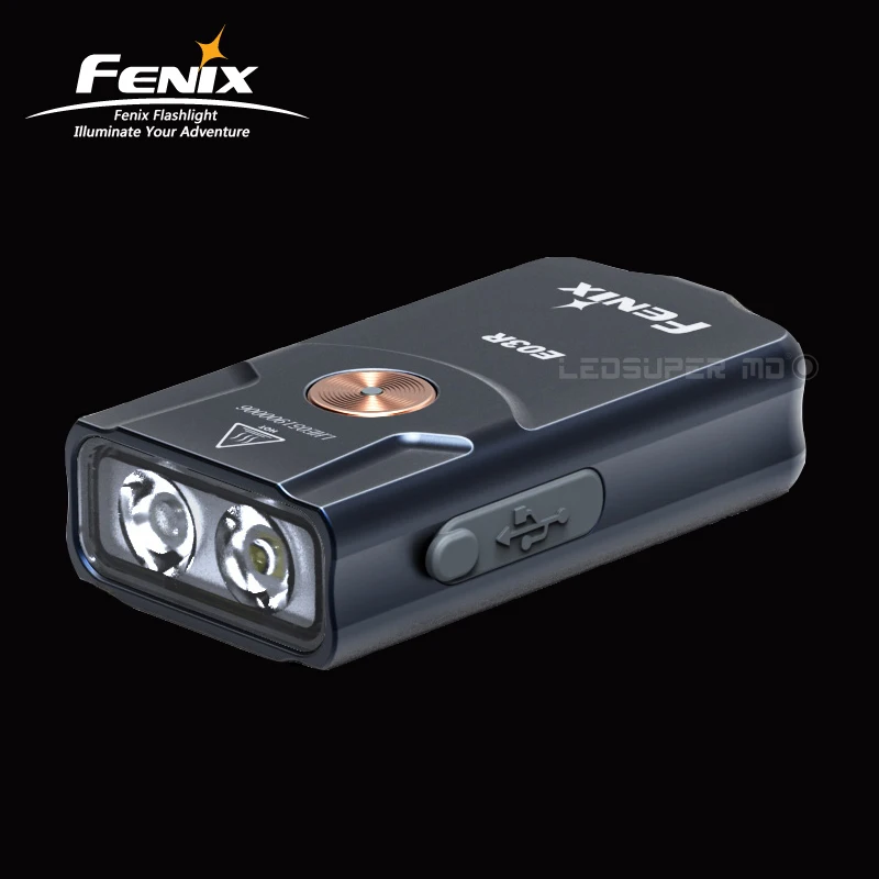 Type-C Charging Fenix E03R All-metal EDC Keychain Flashlight Built-in 200mAh Li-polymer Battery