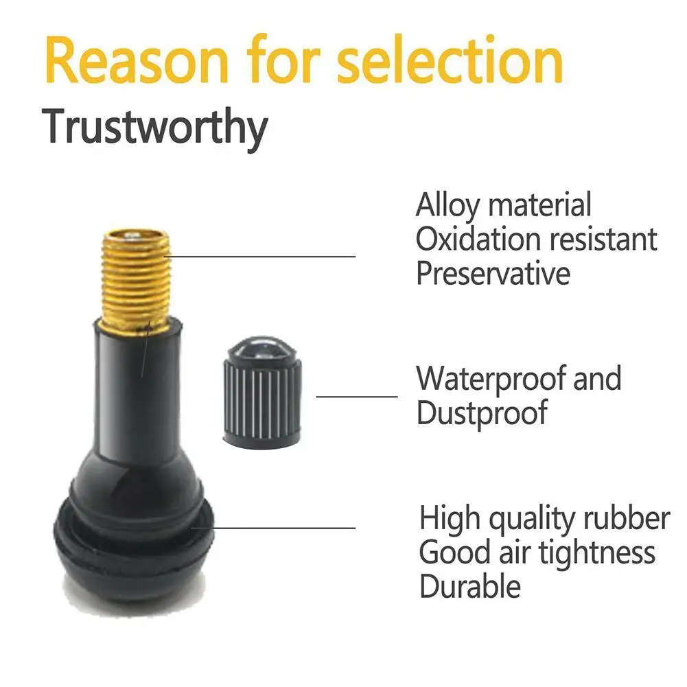 

4PCS TR413 Aluminum Alloy Car Vacuum Tire Nozzle Snap-in Tire Tubeless Tyre For ATV Motorcycle Rubber Car Valve Stems M8Q7