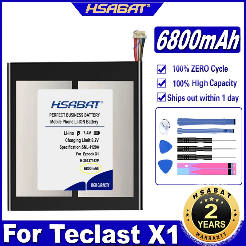 HSABAT H-30137162P 6800mAh Laptop Battery for TECLAST F5 2666144 NV-2778130-2S JUMPER Ezbook X1 Batteries | Компьютеры и офис