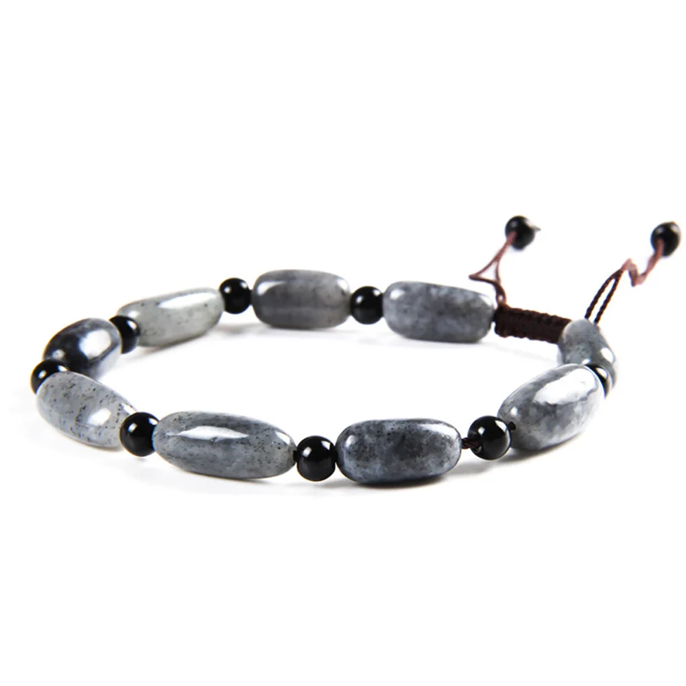 

Drop Shipping Natural XinJiang HeTian Jade Bracelets Amulet LuLuTong Transfer Lovers Beads Nephrite Bracelet For Women Men