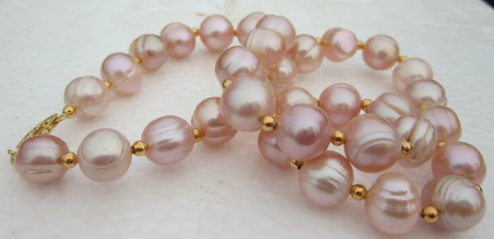 

HOT 18"11-12MM REAL SOUTH SEA PINK purple PEARL NECKLACE