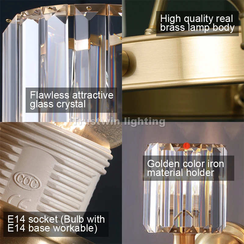 Современная стеклянная хрустальная люстра медный светодиодный подвесной