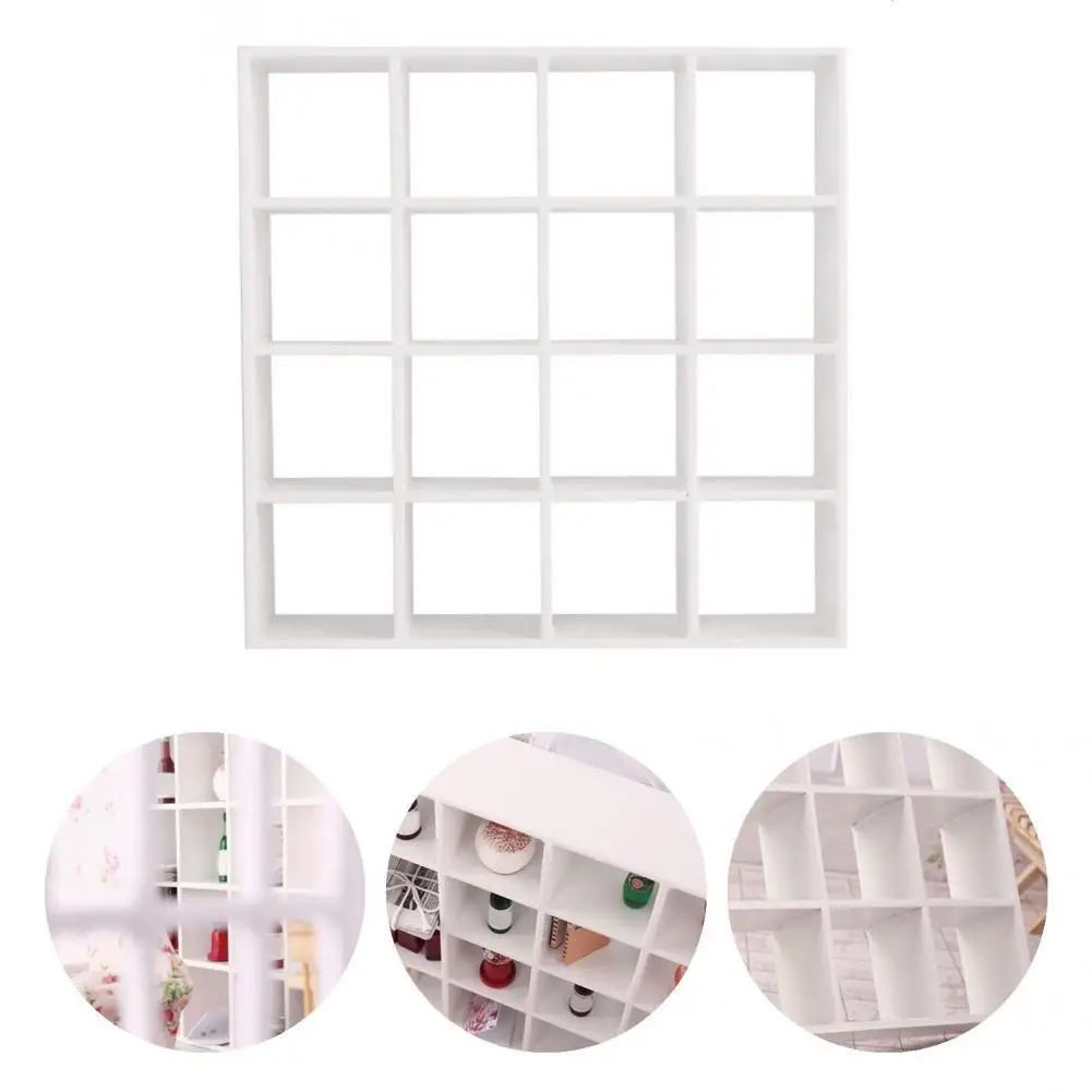 

Realistic Delicate Texture 16 Grids Cabinet Decor for 1/12 Doll House