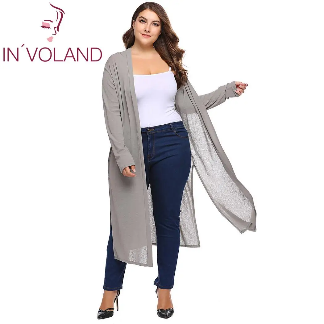 IN'VOLAND женские кардиганы Свитера размера плюс Женские повседневные осенние