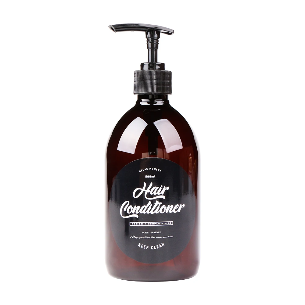 Hair conditioner 500 мл бутылка для хранения шампуня для жирной ванны коричневый скандинавский милый Жидкий лосьон дорожная бутылка для хранения Органайзер Декор - Цвет: Hair conditioner