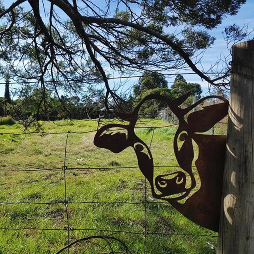 

Metal Peeping Cow Outdoor Garden Ornaments Art Farm Yard Wall Tree Pendant Cattle Decoration Garden Statues Sculptures#g3