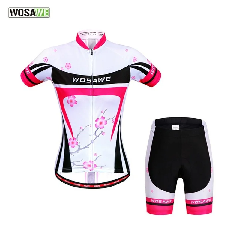 

Summer mountain road bike riding breathable reflective short-sleeved suit women's riding tops silicone women's riding pants
