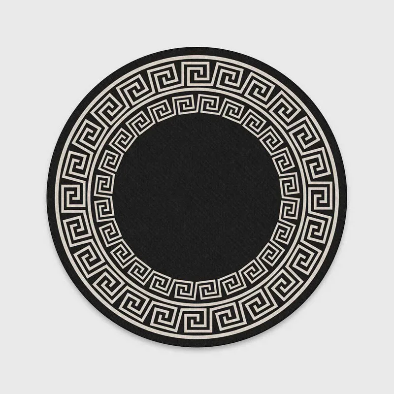 

Nordic Round Carpet Geometric Dlack And White Round Carpet Living Room Bedroom Carpet Home Decoration Non-Slip Mat