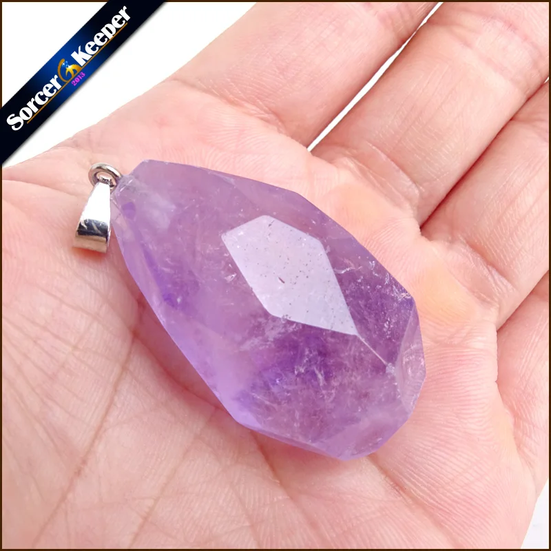 Модные ювелирные изделия ожерелье с подвеской из натурального камня фиолетового