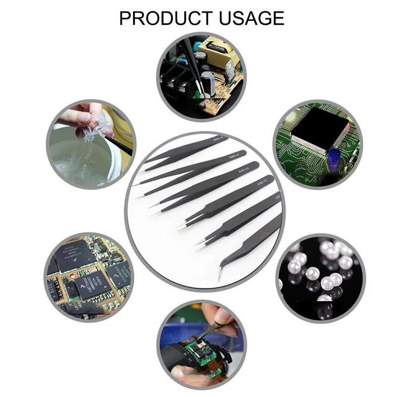 Антистатические щипцы из нержавеющей стали ESD инструменты для технического