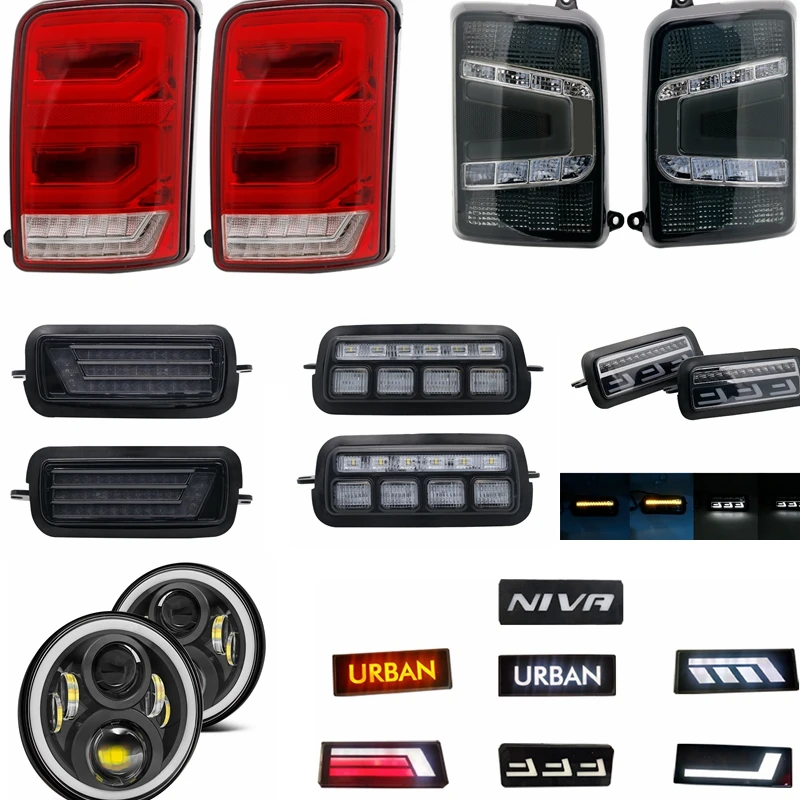 Для Lada Niva 7 дюймов светодиодный светильник на голову Hi/Low Beam Halo Angle Eyes DRL налобный