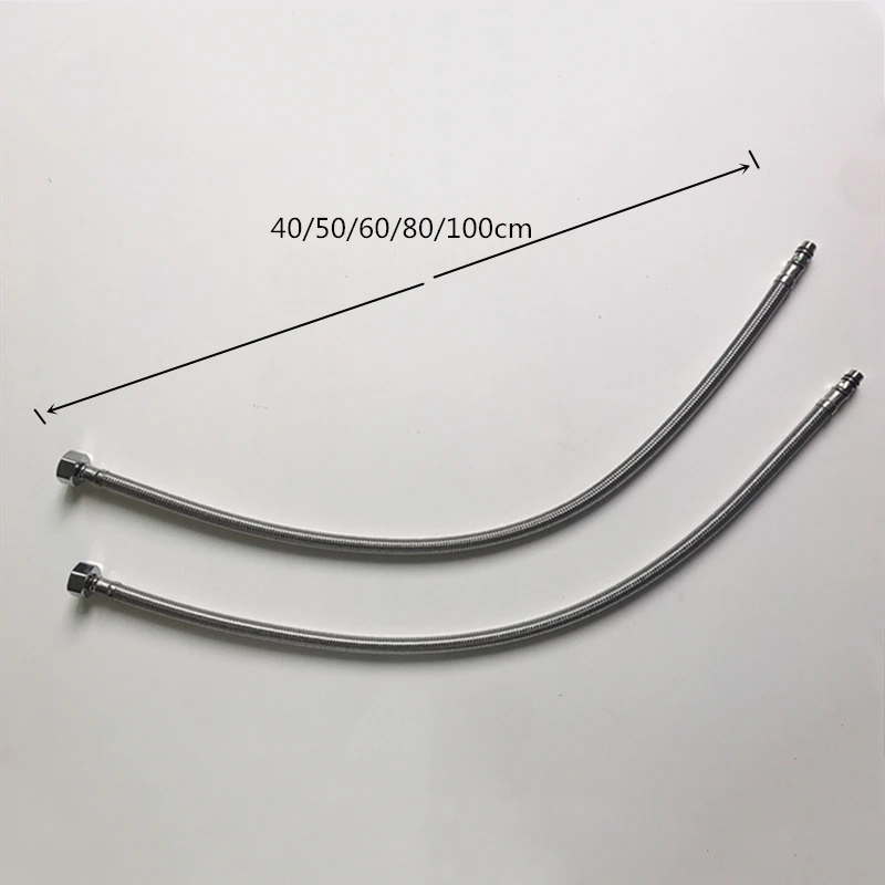 

Kitchen Hose Stainless Steel Flexible Plumbing Pipes Bathroom 2 Piece/Set Cold Hot Faucet Supply Pipe Hoses G 1/2 G 3/8 G 9/16